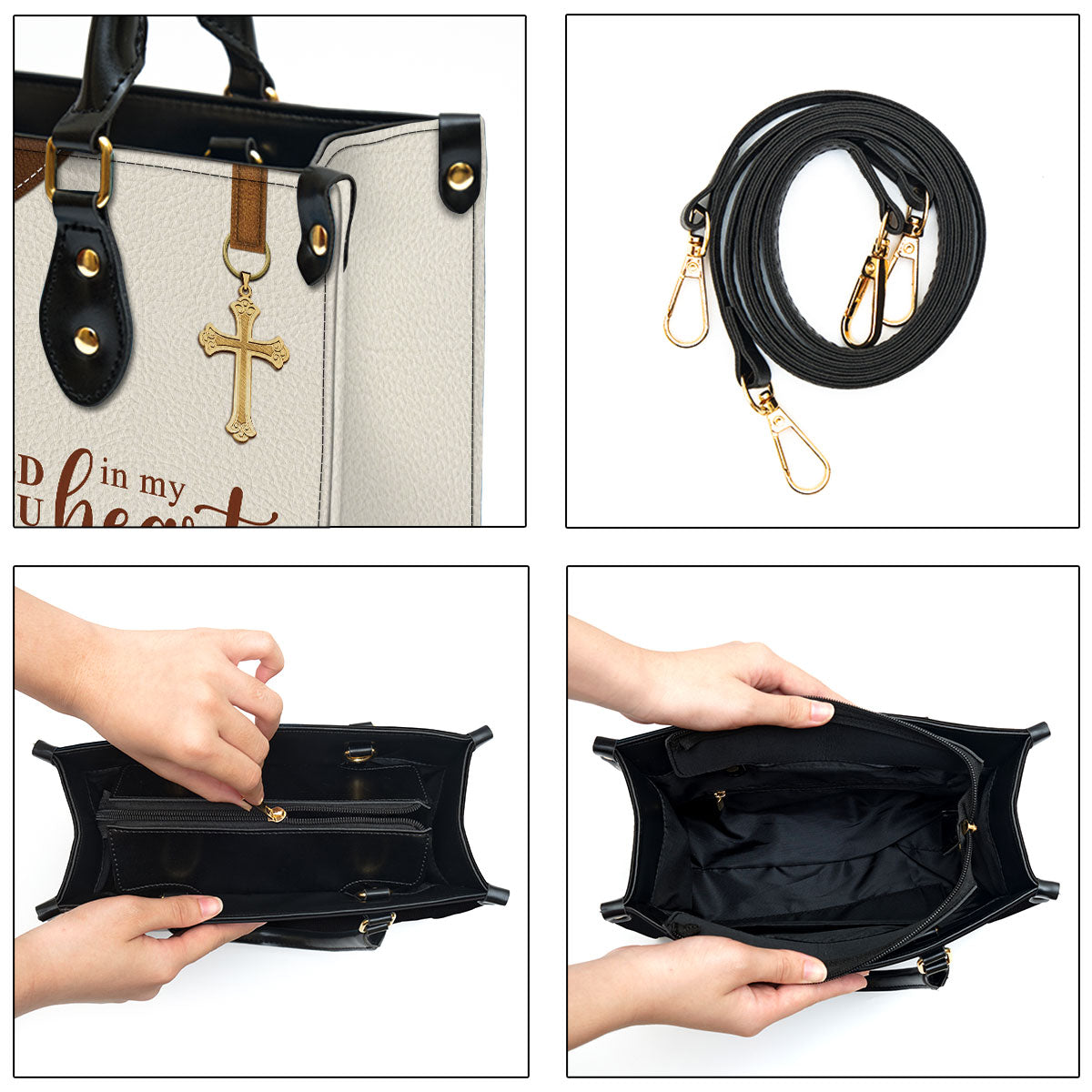 Personalized Cardinal Bird Leather Handbag - I‘ll Hold You In My Heart Leather Bag - Gifts For Women Of God