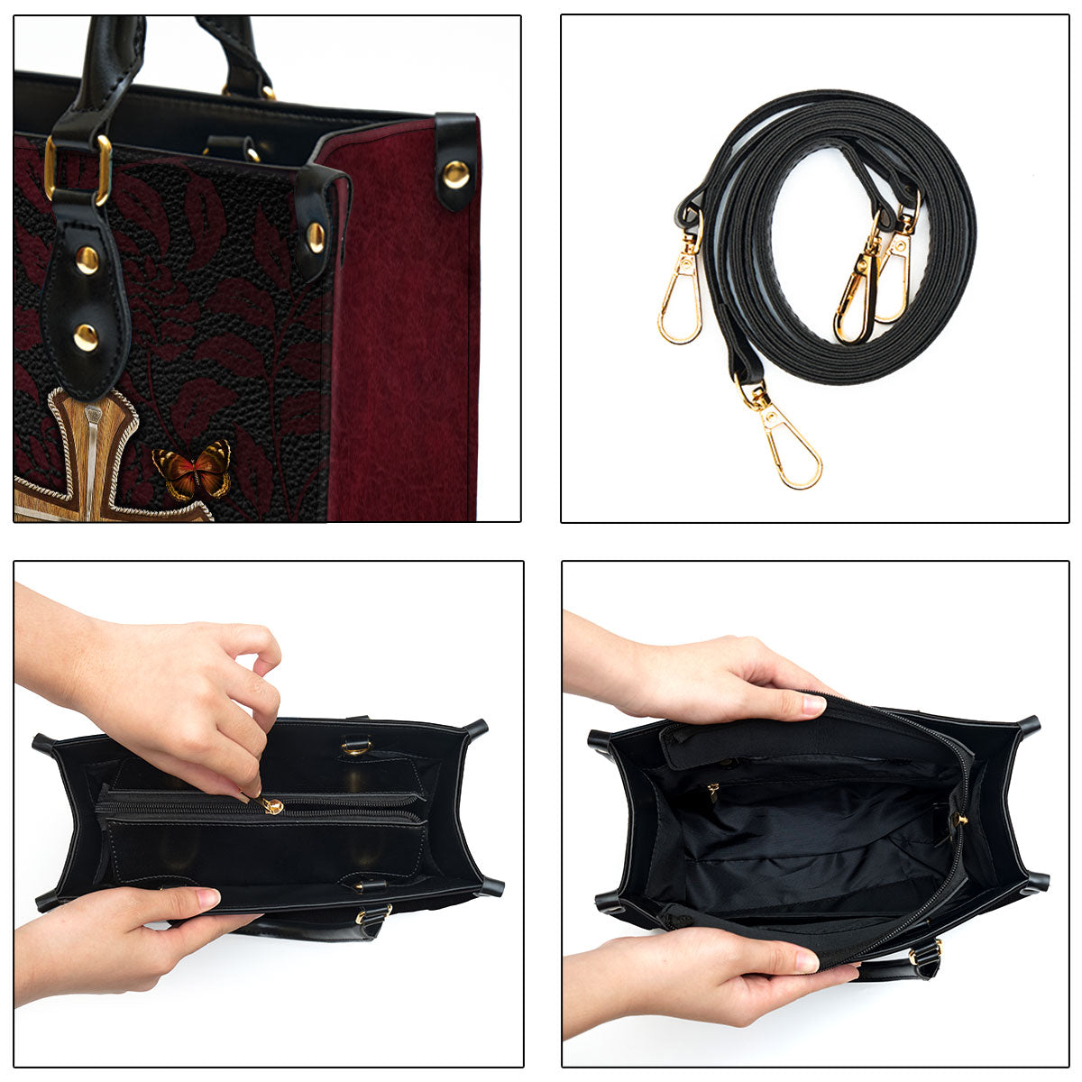 Personalized Choose Love Show Grace Have Faith Must Have Butterfly Leather Bag - Christian Pu Leather Bags For Women