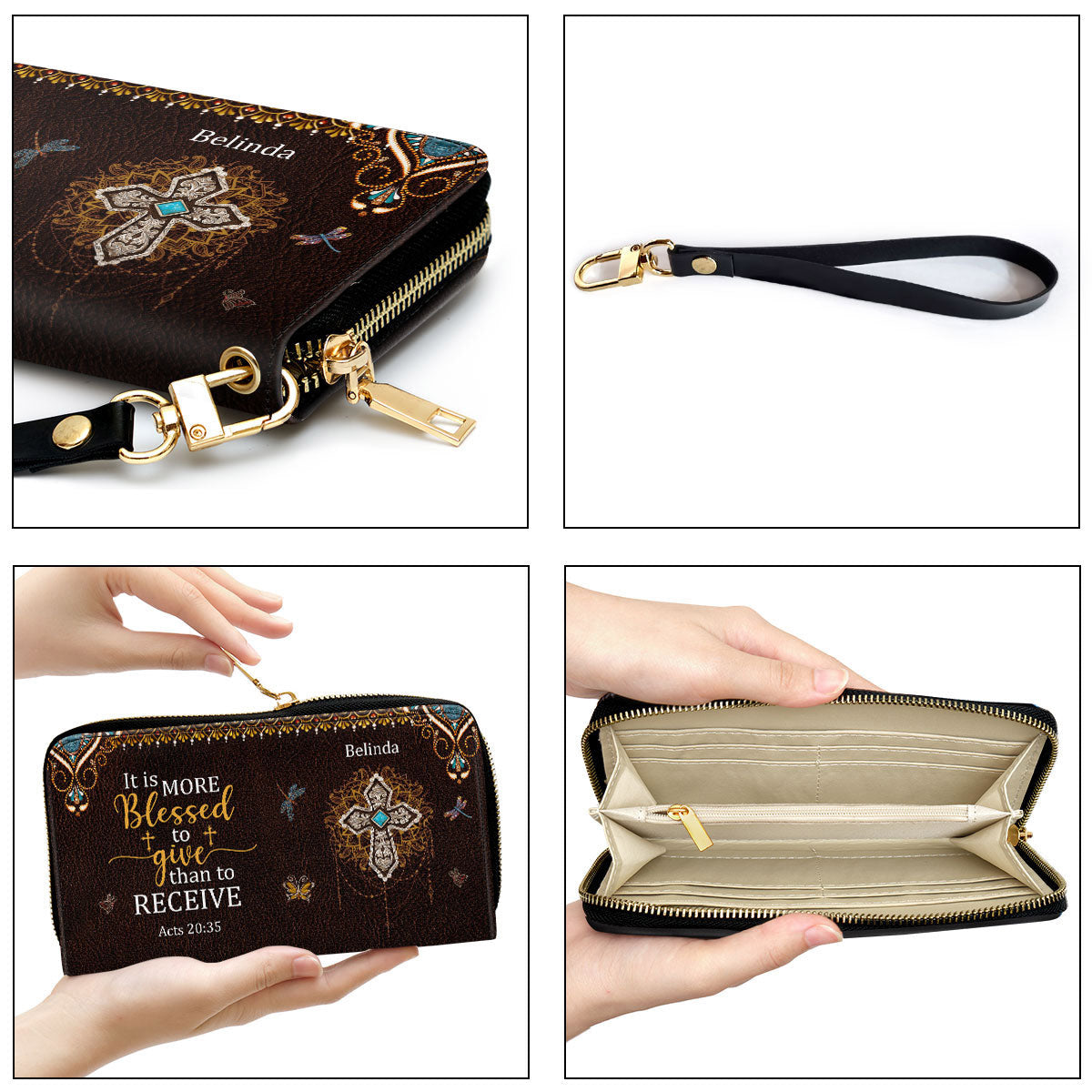 Personalized Clutch Purse - It Is More Blessed To Give Than To Receive Clutch Purse - Women Clutch Purse