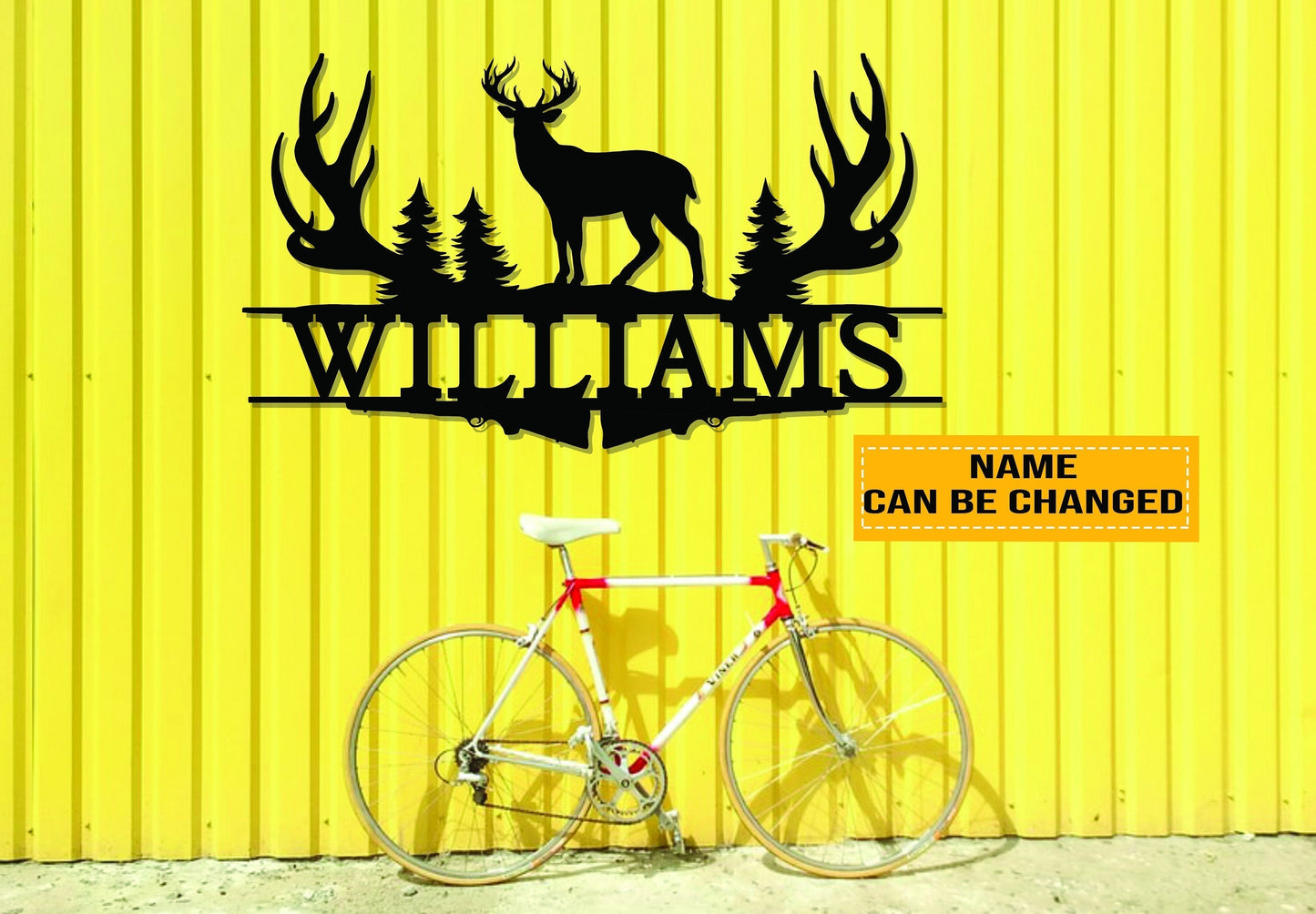 Personalized Deer Hunting Metal Sign Deer Sign Hunting Monogram Farmhouse Sign Family Name Sign Man Cave Hunter Gift Gift For Him