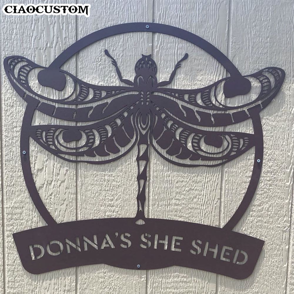 Personalized Dragonfly Metal Sign - Custom Dragonfly Monogram - Gifts For Dragonfly Lover