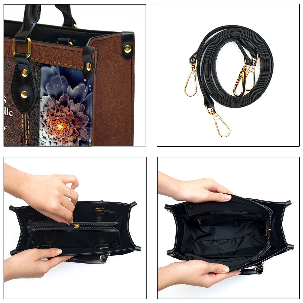 Personalized God Doesn‘T Give Us What We Can Handle Butterfly Leather Bag - Christian Pu Leather Bags For Women