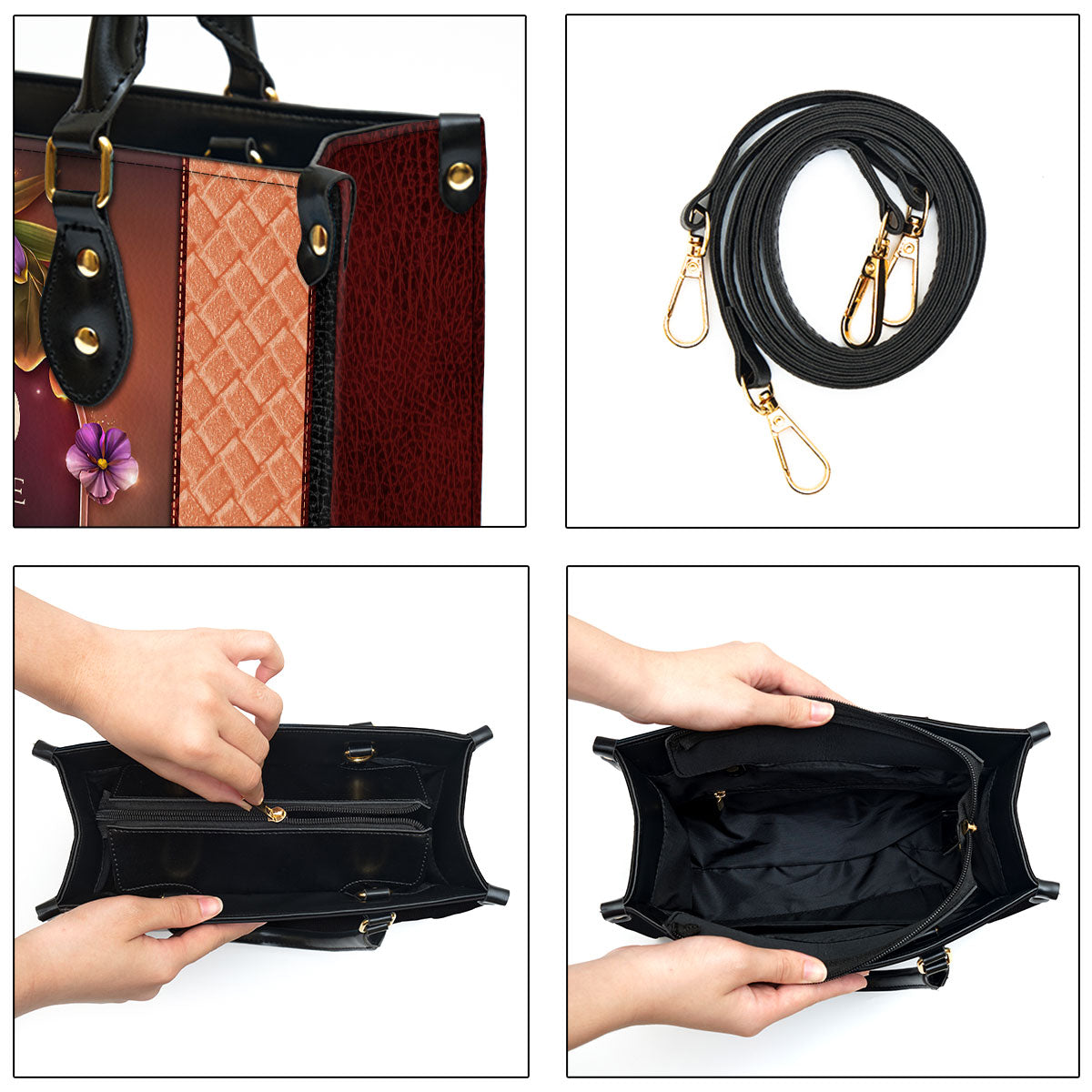 Personalized God Is Within Me I Will Not Fall Special Hummingbird Leather Bag - Christian Pu Leather Bags For Women
