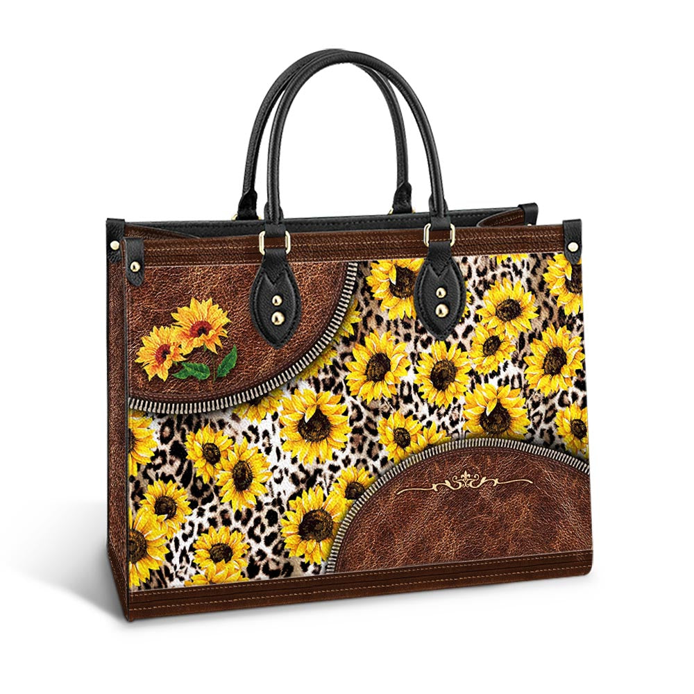 Personalized Hippie Sunflower Leather Bag - Women's Pu Leather Bag - Best Mother's Day Gifts