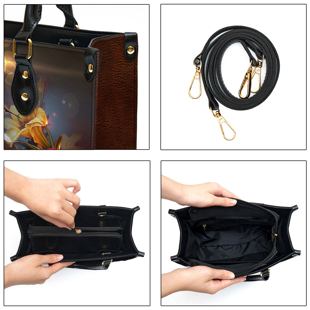 Personalized Hummingbird I Am Strong Leather Bag - Christian Pu Leather Bags For Women