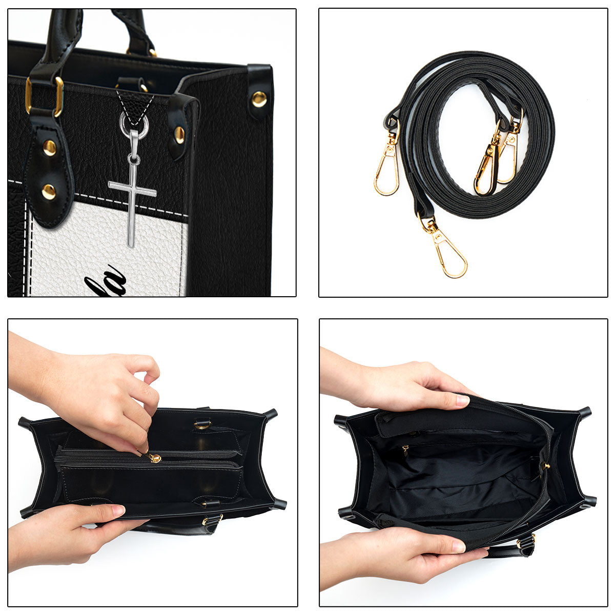 Personalized I Can Do All Things Through Christ Lion Leather Bag - Christian Pu Leather Bags For Women