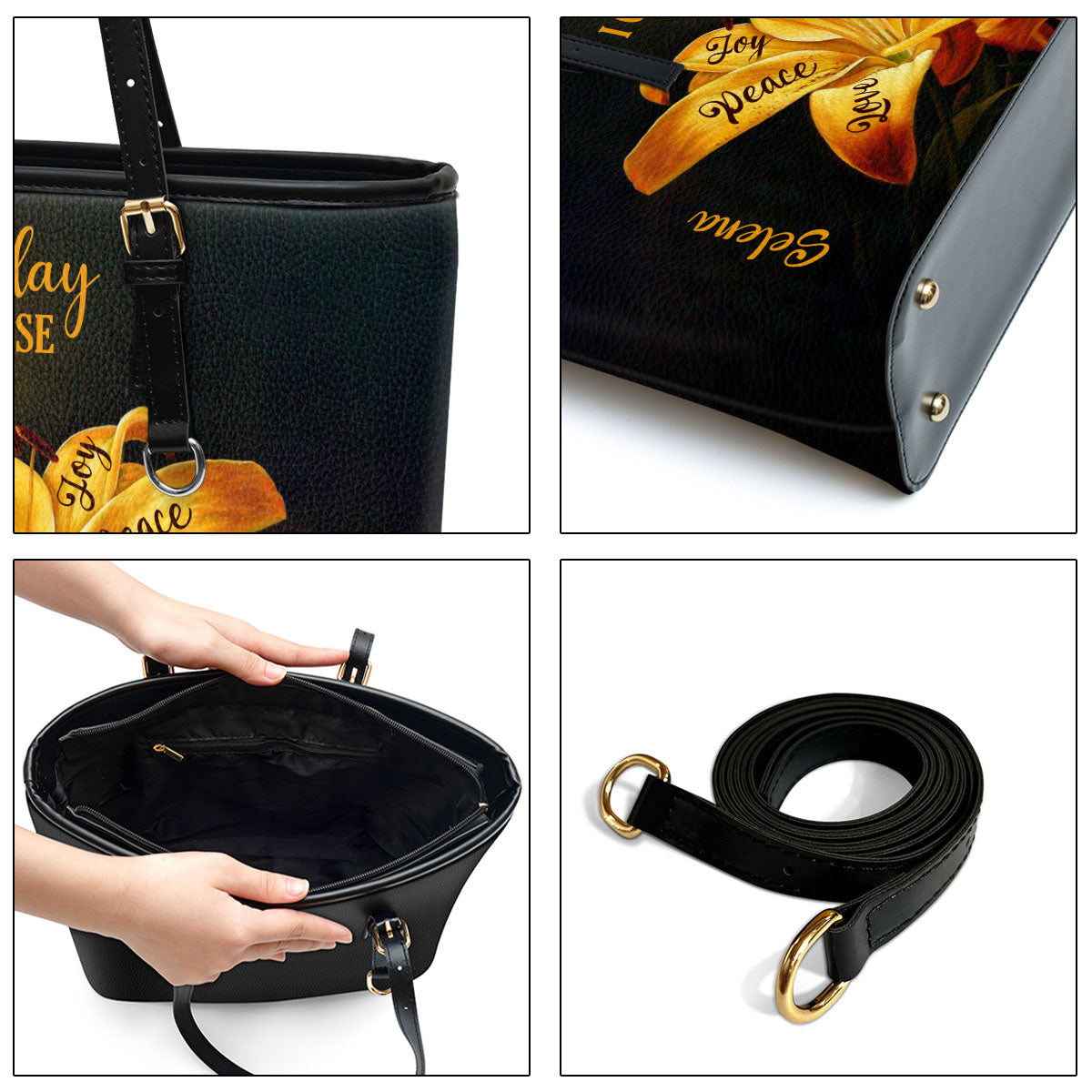 Personalized Large Leather Tote Bag Today I Choose Love - Spiritual Gifts For Christian Women