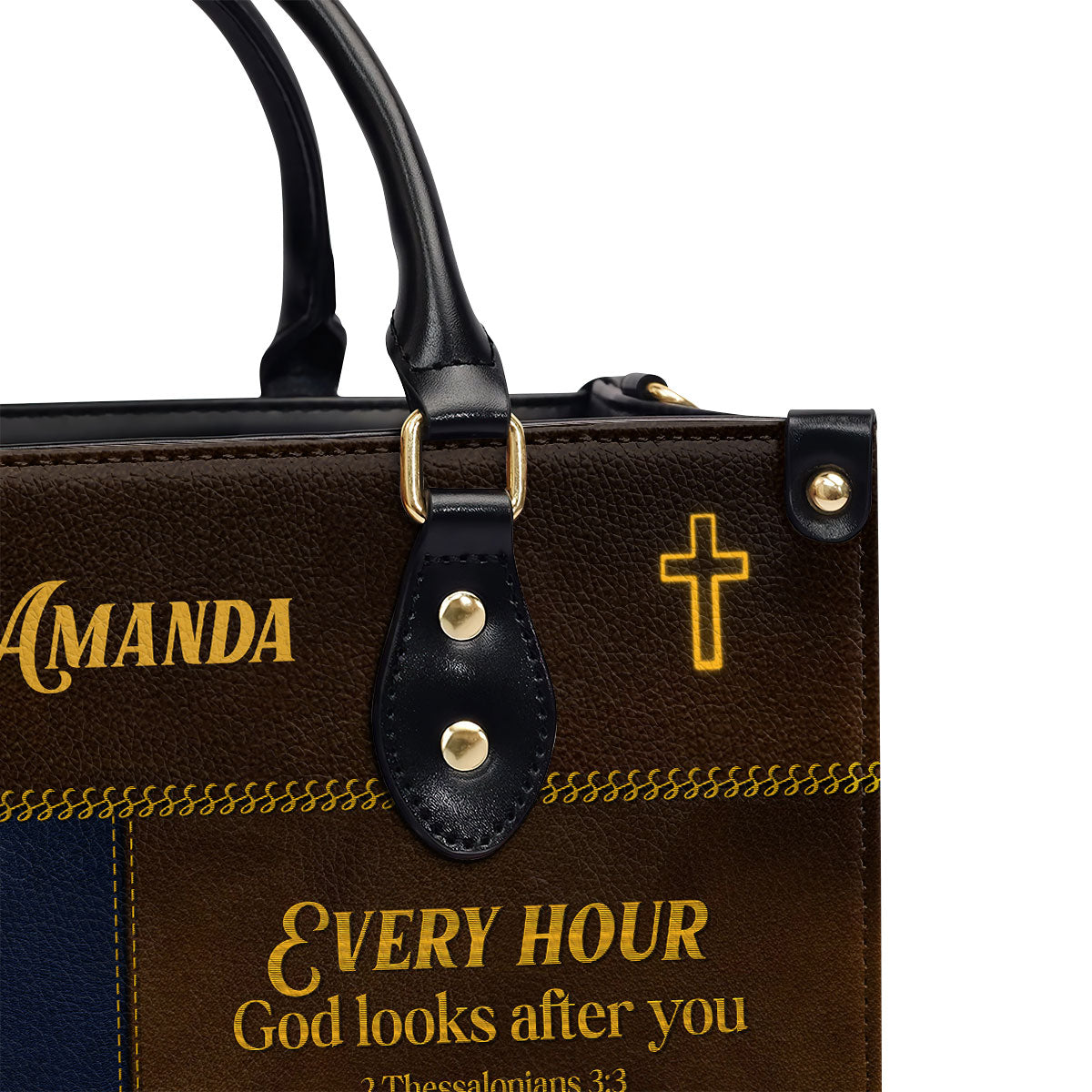Personalized Leather Handbag With Handle Everyday God Thinks Of You Meaningful Spiritual Gifts For Christian Woman