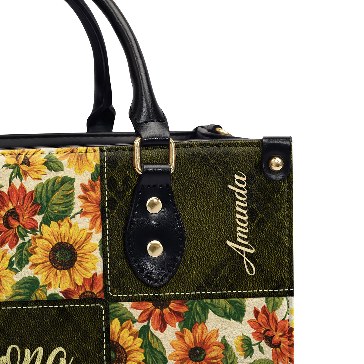 Personalized Leather Handbag With Handle Psalm 3124 Gift For Bible Study Groups Be Strong And Let Your Heart Take Courage