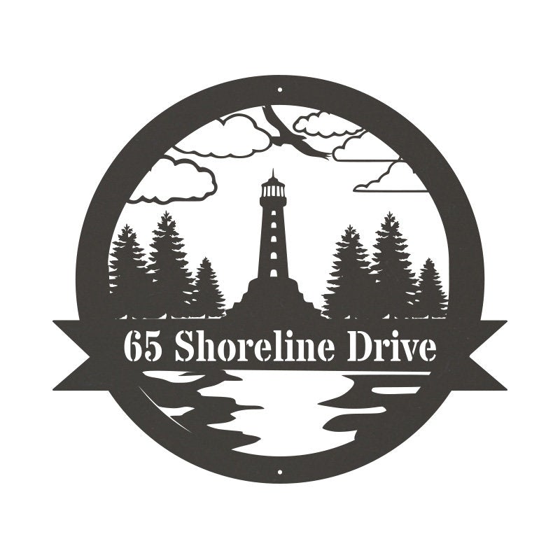Personalized Lighthouse Metal Sign Outdoor Weatherproof Sign Farm Sign Custom Metal Sign