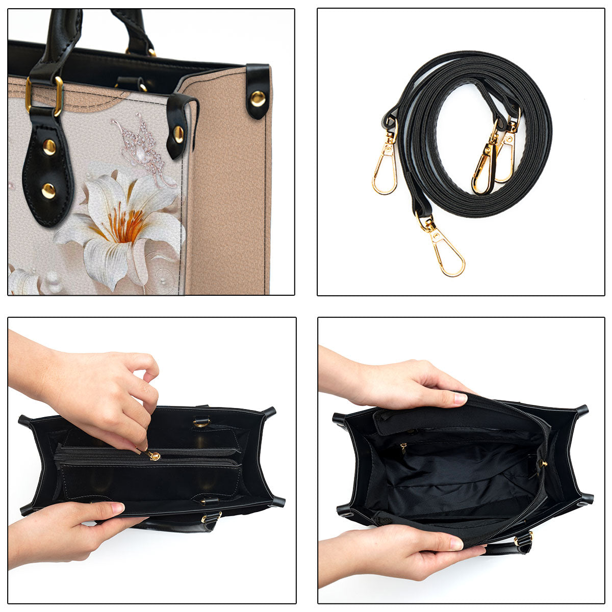 Personalized Lily Leather Bag In The Beginning Was The Word - Women Pu Leather Bag - Christian Gifts For Women