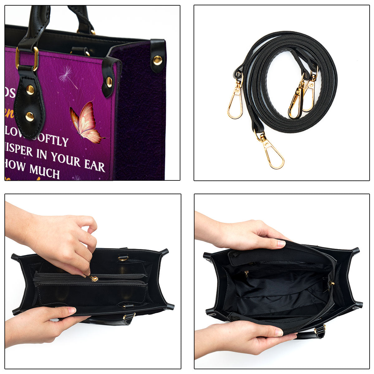 Personalized Memorial Leather Handbag - Wish That You Were Here Leather Bag