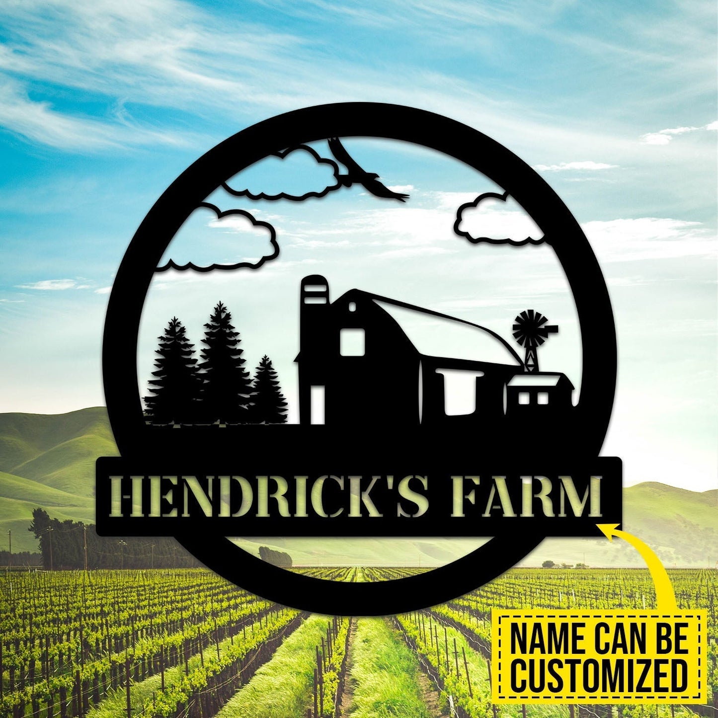 Personalized Name Farm Metal Sign Custom Family Name Cut Metal Sign Cut Metal Sign Metal Wall Art Farm Metal House Sign