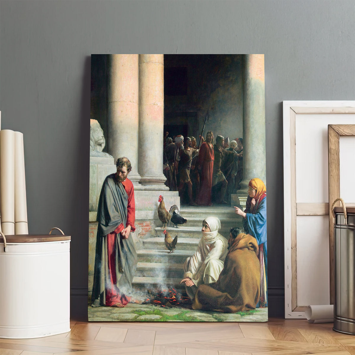 Peter’s Denial Canvas Pictures - Religious Wall Art Canvas - Christian Paintings For Home