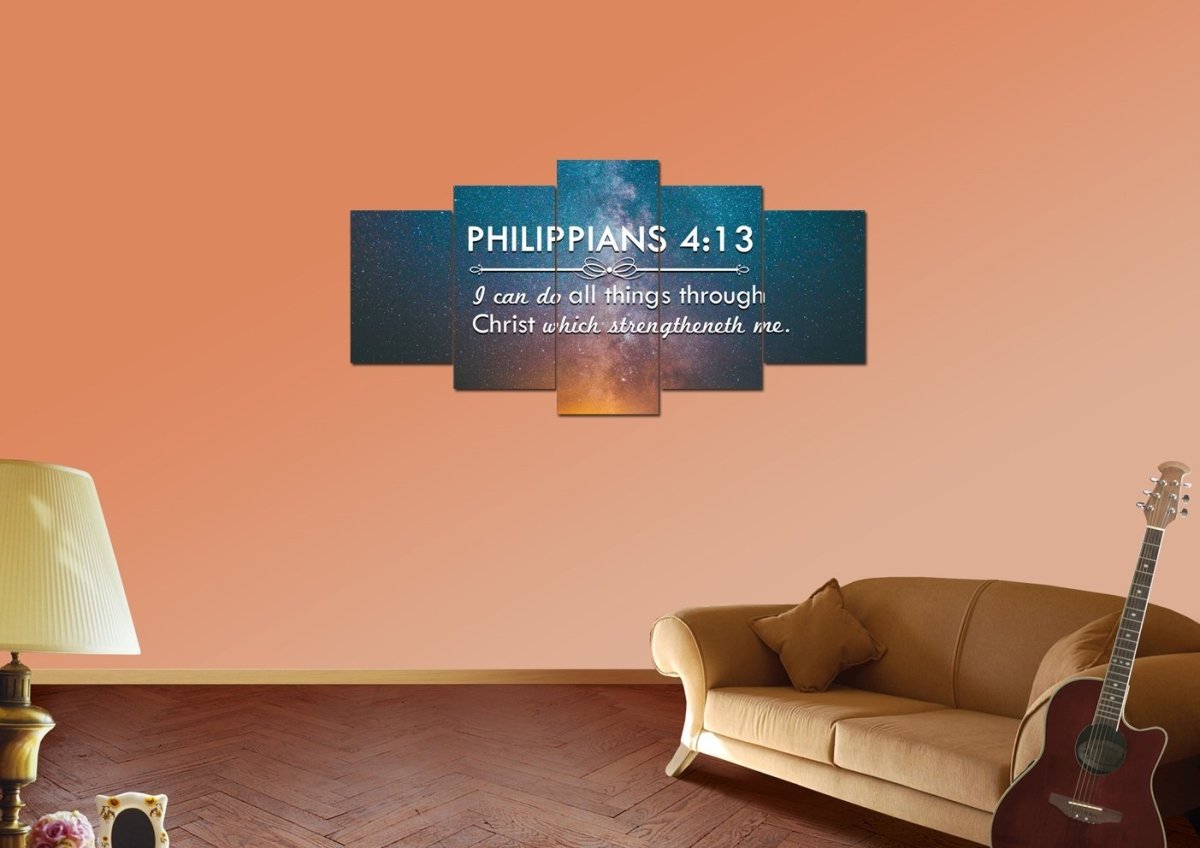 Philippians 413 Kjv #4 Bible Verse Canvas Wall Art - Christian Canvas Wall Art