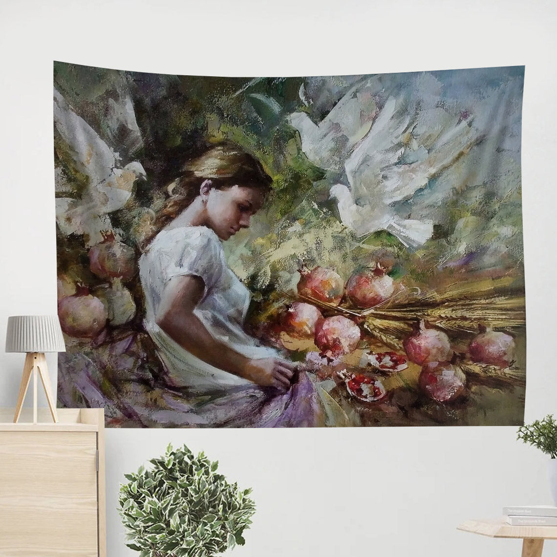 Pomegranates Painting Tapestry - Tapestry Wall Decor - Home Decor Living Room