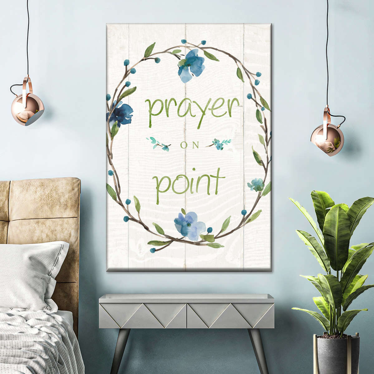Prayer On Point Wall Art Canvas - Canvas Religious Wall Art - Christian Wall Decor Living Room