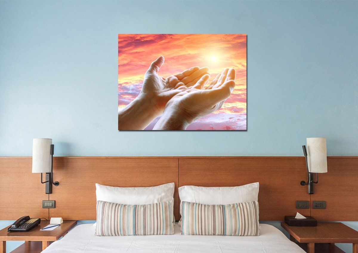 Prayer With Open Hands Wall Art - Christian Canvas Wall Art