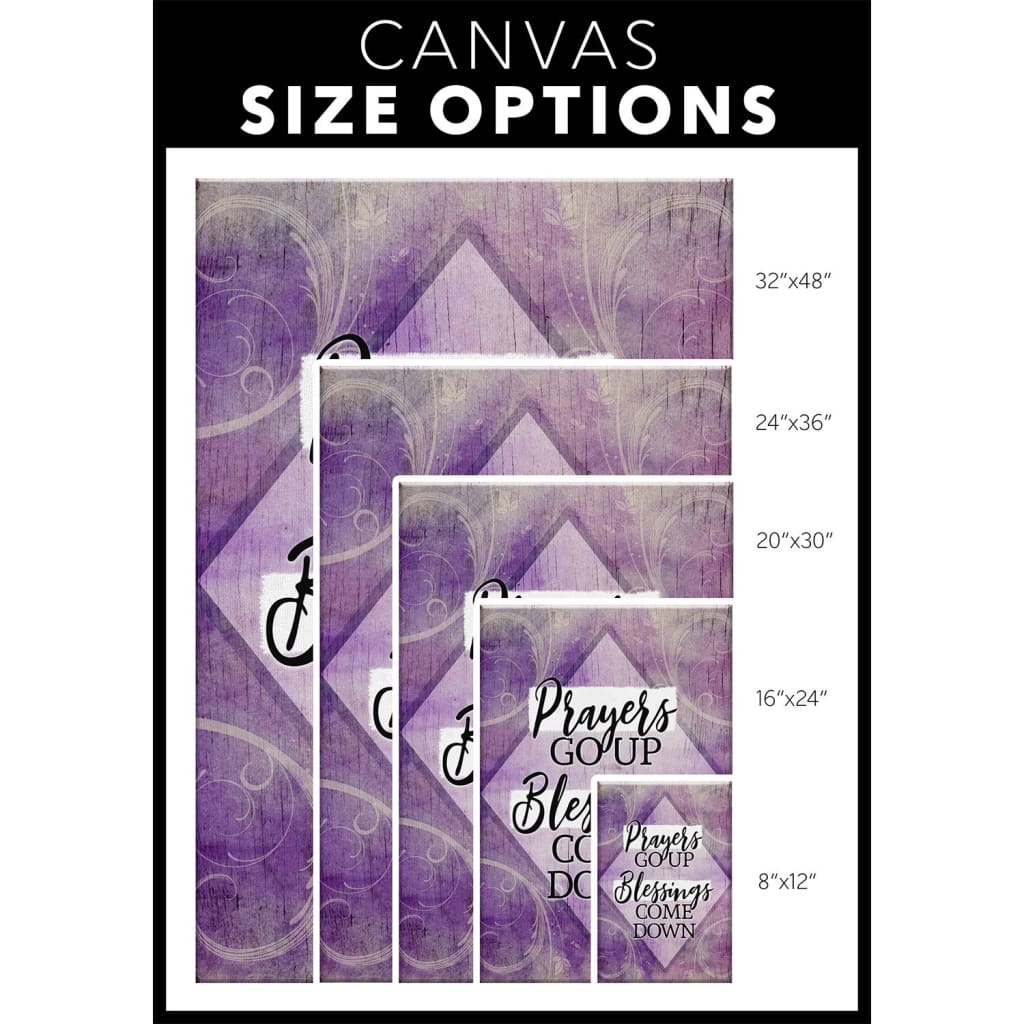 Prayers Go Up Blessings Come Down Blessing Canvas Wall Art - Christian Canvas Prints - Bible Verse Canvas