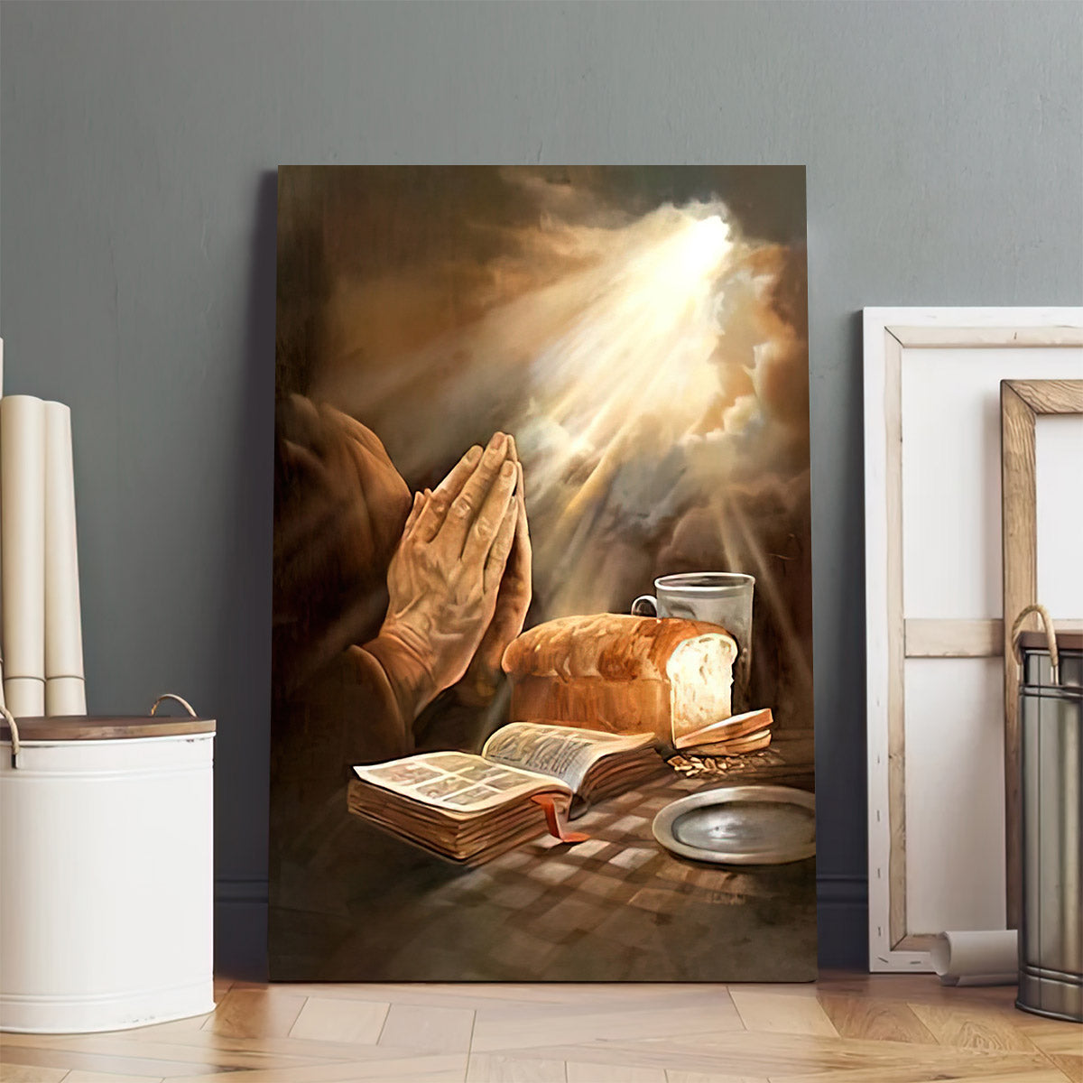 Praying Hands Jesus Canvas Pictures - Jesus Painting Canvas - Christian Canvas Wall Art