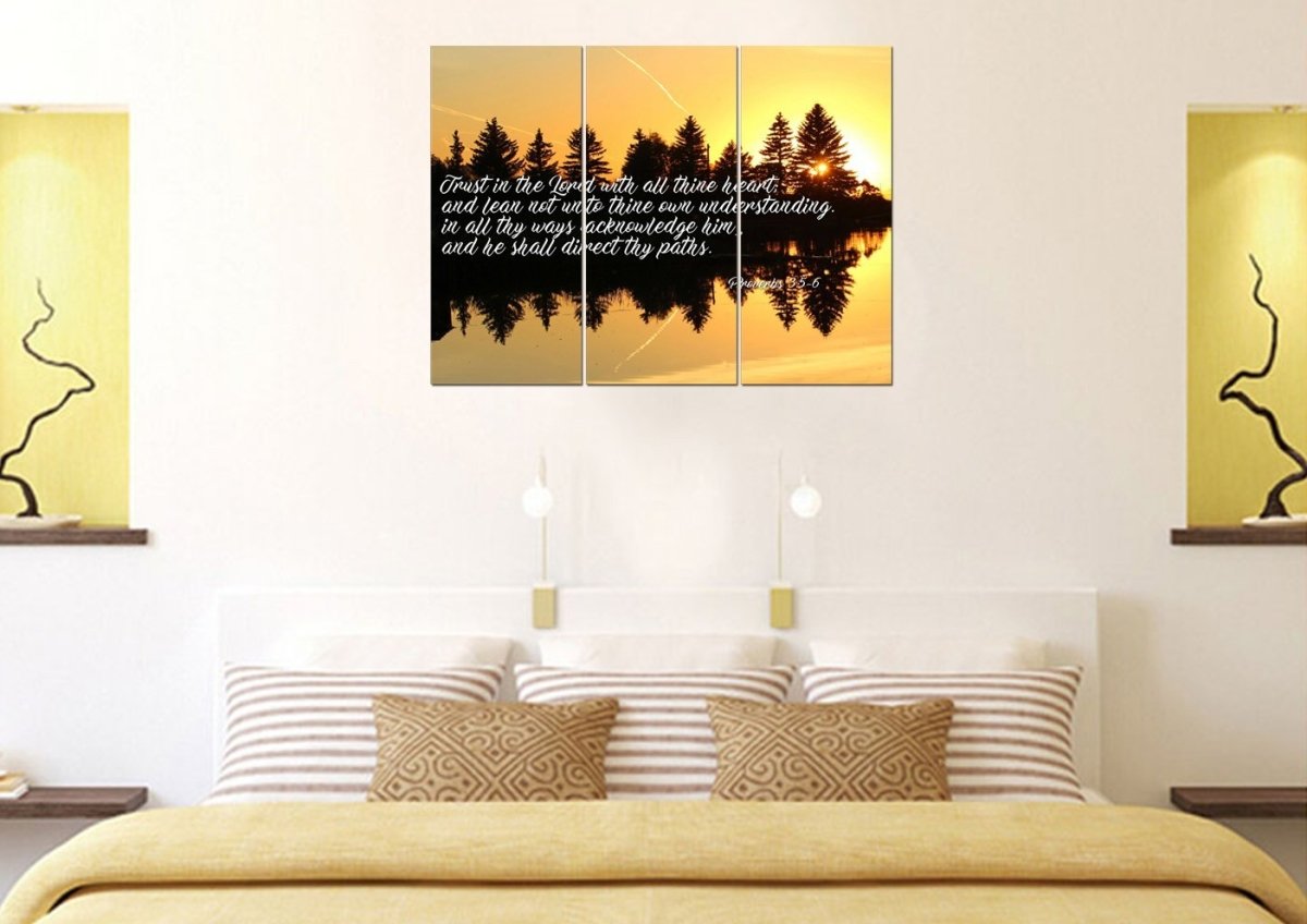 Proverbs 35-6 #16 Kjv 'Trust In The Lord' Christian Scripture Wall Art Canvas - Christian Canvas Wall Art