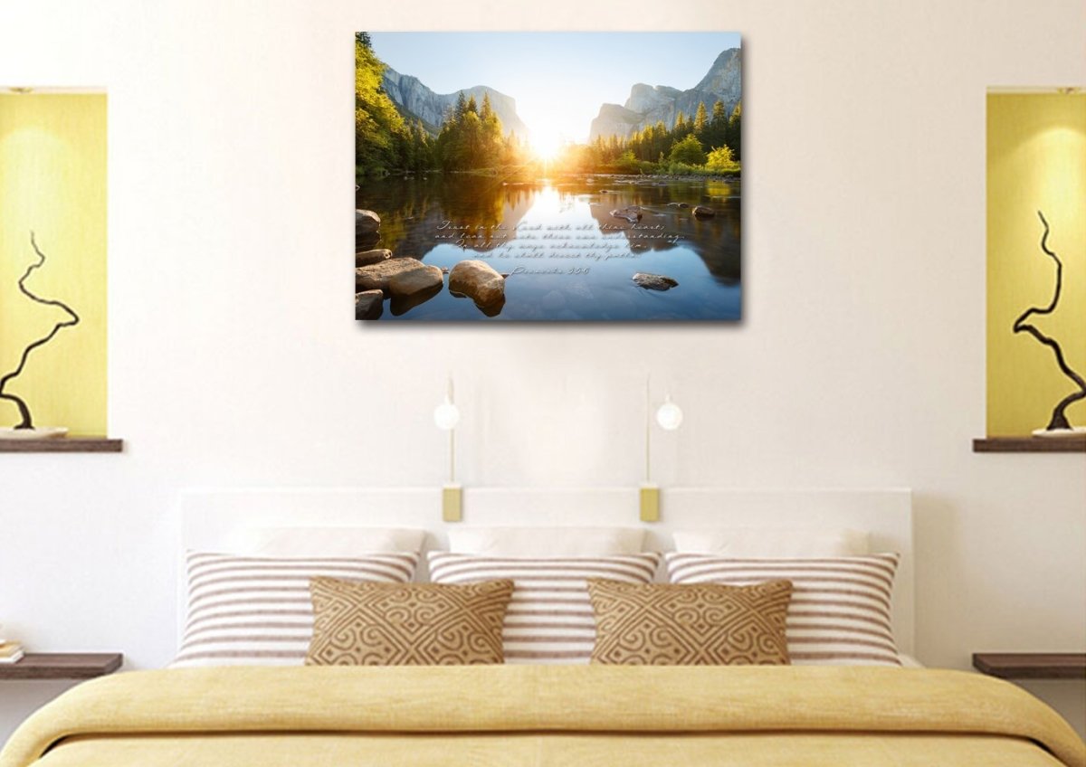 Proverbs 35-6 #17 Kjv 'Trust In The Lord' Christian Scripture Wall Art Canvas - Christian Canvas Wall Art