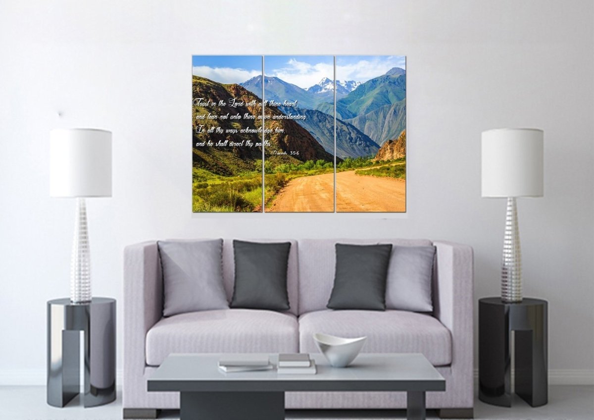 Proverbs 35-6 #21 'Trust In The Lord With All Thine Heart' Christian Scripture Wall Art Canvas - Christian Canvas Wall Art