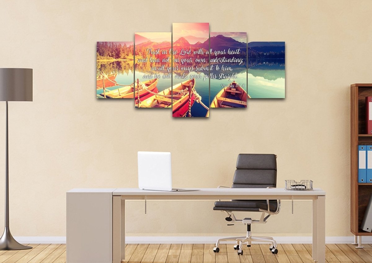 Proverbs 35-6 #5 Niv Trust In The Lord Christian Scripture Wall Art Canvas - Christian Canvas Wall Art