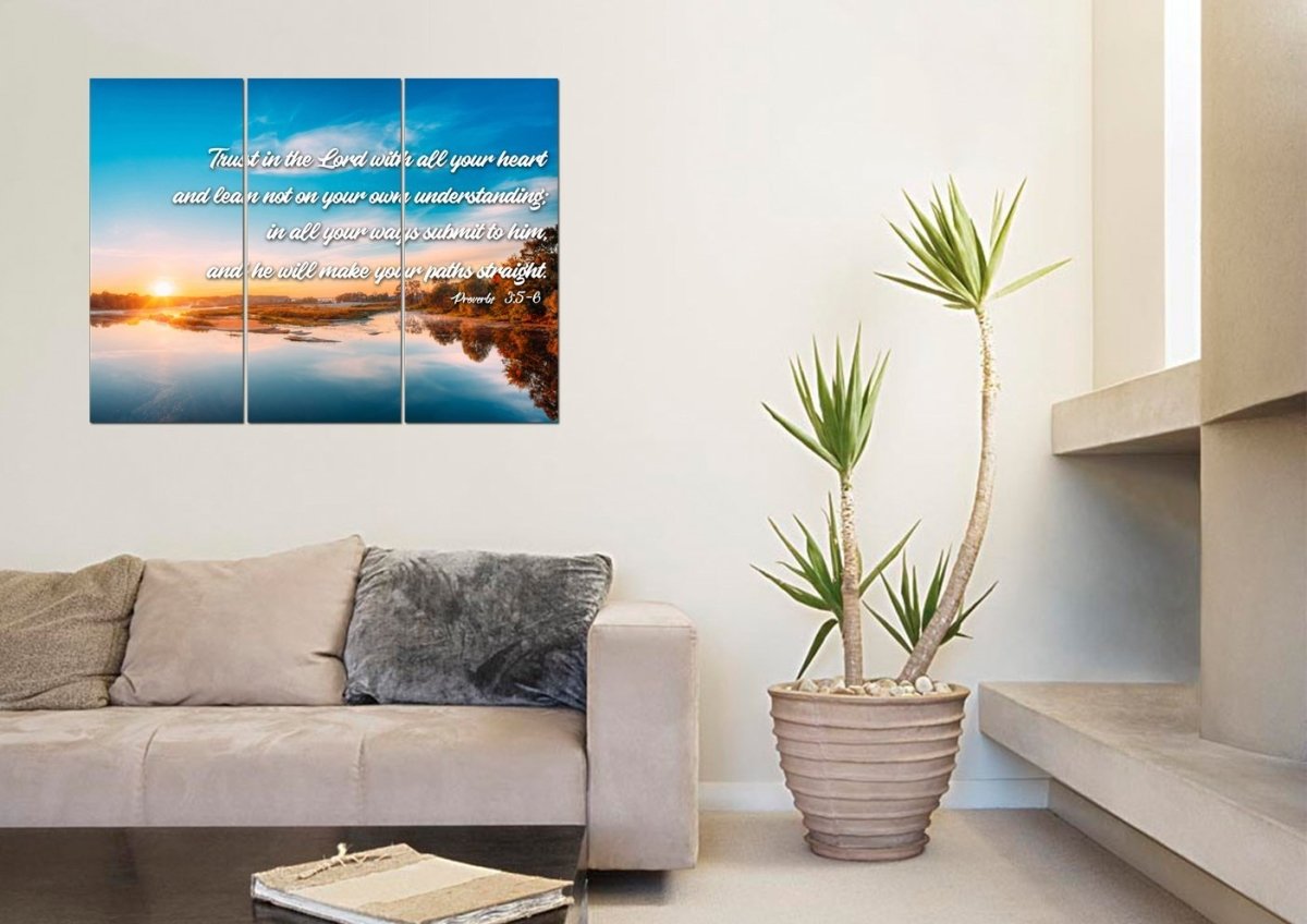 Proverbs 35-6 Niv Trust In The Lord Bible Verse Canvas Wall Art - Christian Canvas Wall Art