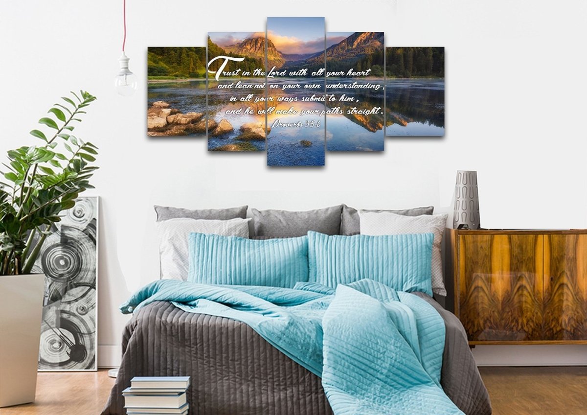 Proverbs 35-6 Niv Trust In The Lord Bible Verse Canvas Wall Art