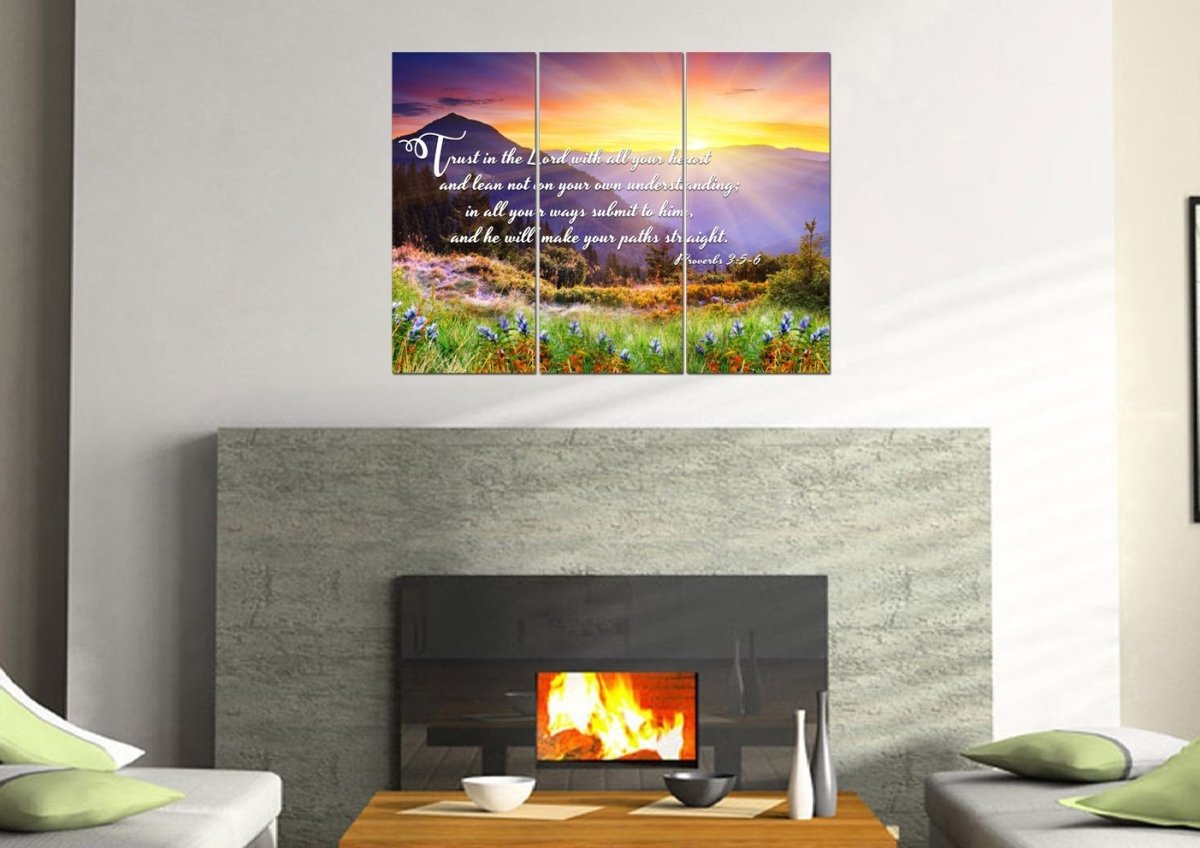 Proverbs 35-6 Niv Trust In The Lord Christian Scripture Wall Art Canvas