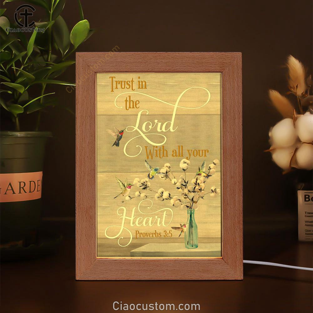 Proverbs 35 Hummingbird Scripture Christian Frame Lamp Prints - Bible Verse Wooden Lamp - Scripture Night Light