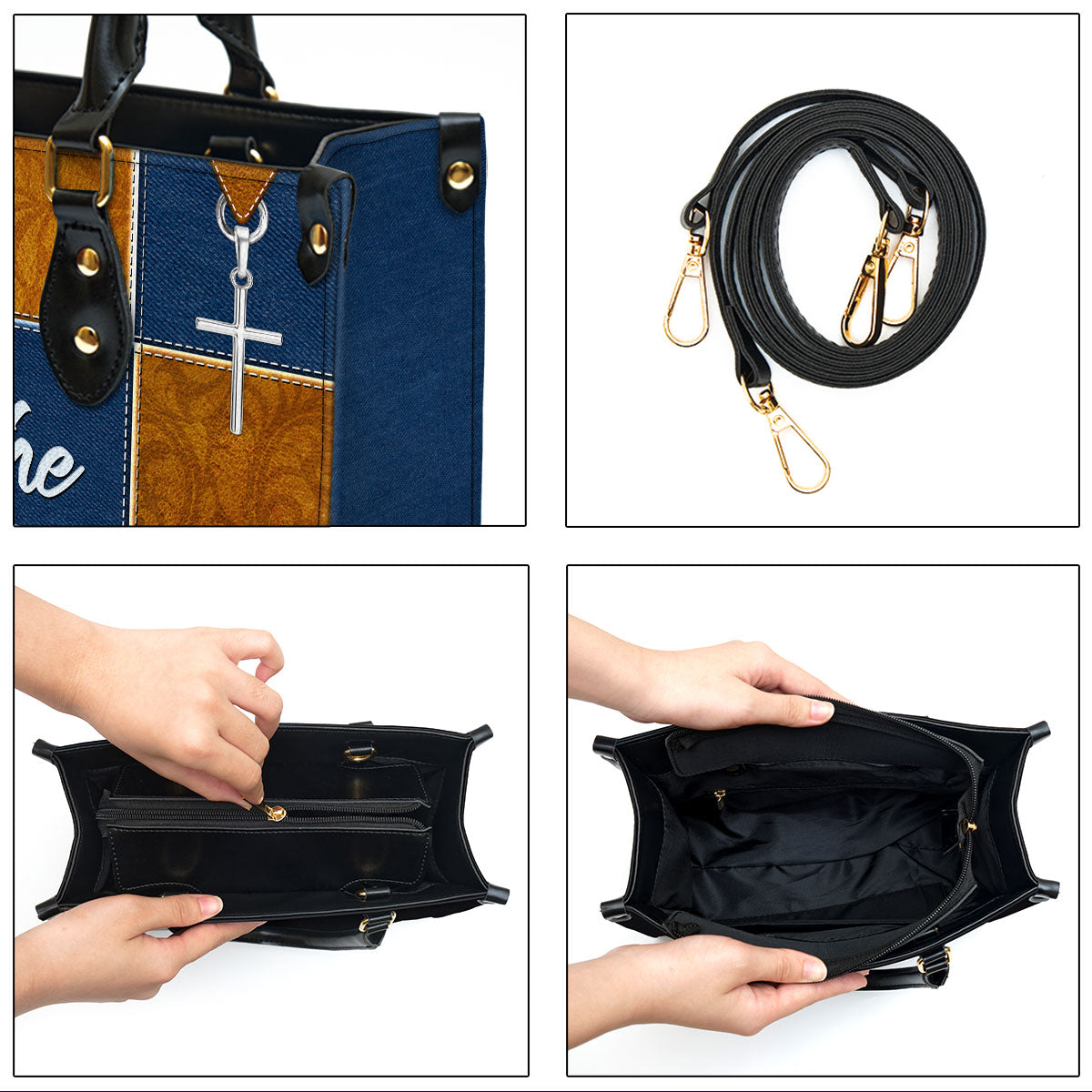 Psalm 1031 Bless The Lord O My Soul Personalized Leather Handbag With Handle Christ Gifts For Women Of God