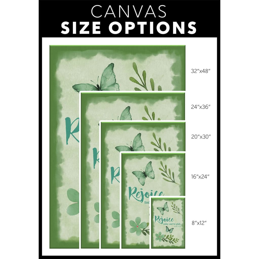 Psalm 11814 Rejoice Today And Be Glad Canvas Wall Art - Christian Canvas Prints - Bible Verse Canvas