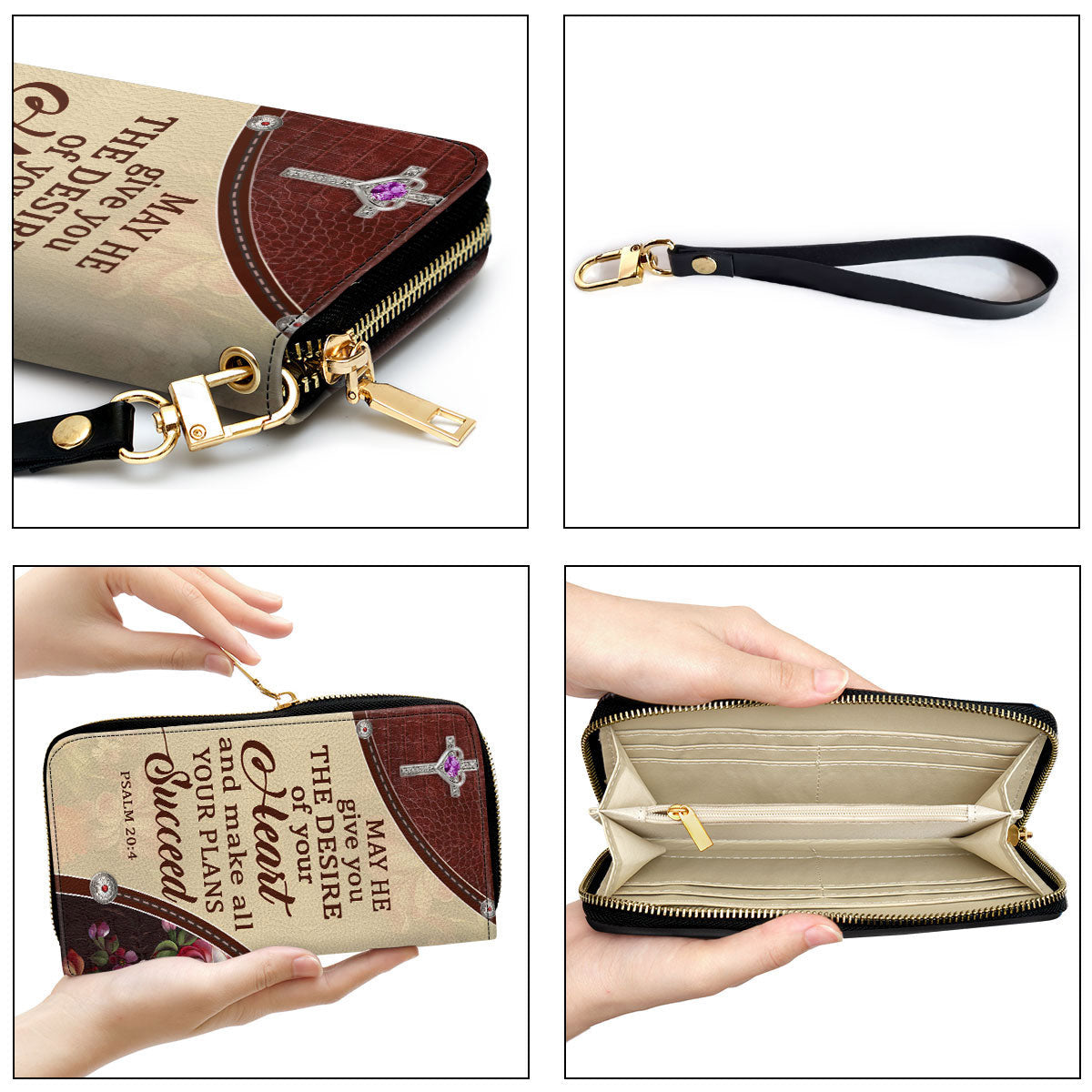 Psalm 204 Religious Scripture Gifts For Women Of God Clutch Purse For Women - Personalized Name - Christian Gifts For Women