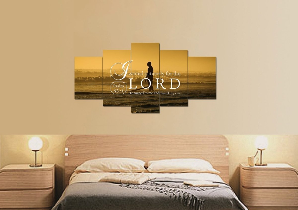Psalm 401 I Waited Patiently For The Lord Canvas Wall Art Print - Christian Canvas Wall Art