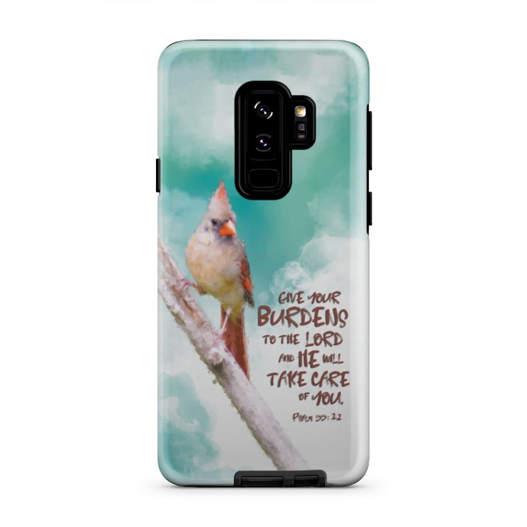 Psalm 5522 Give Your Burdens To The Lord Phone Case Cardinal Bird Christian Phone Cases- Iphone Samsung Cases Christian