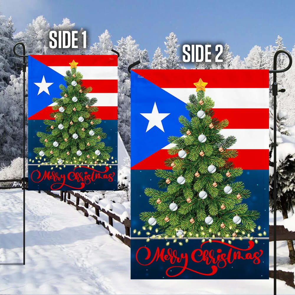 Puerto Rico Christmas Flag - Christmas Garden Flag - Christmas House Flag - Christmas Outdoor Decoration