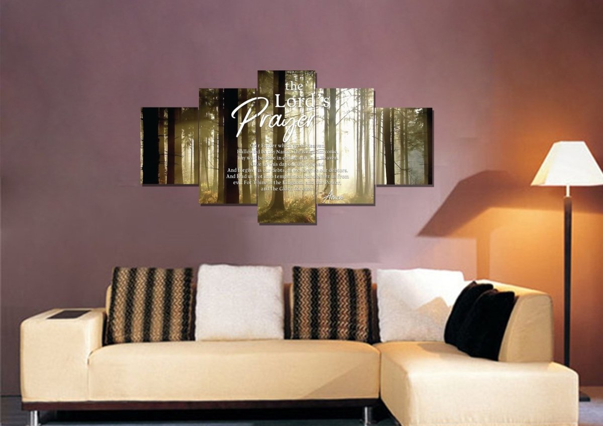 Quiet Forest & The Lords Prayer Wall Art - Christian Canvas Wall Art