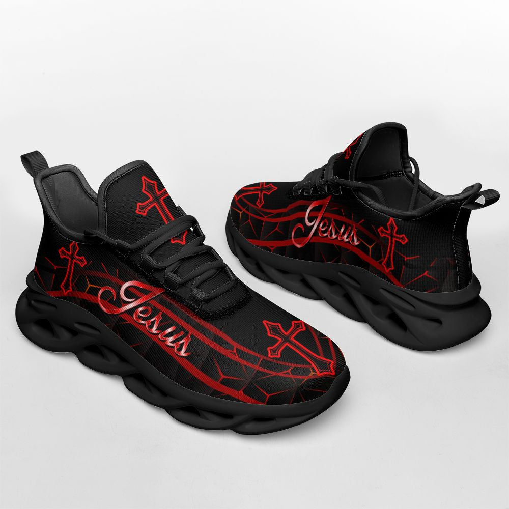 Red Jesus Yezy Running Sneakers Max Soul Shoes - Christian Shoes For Men And Women