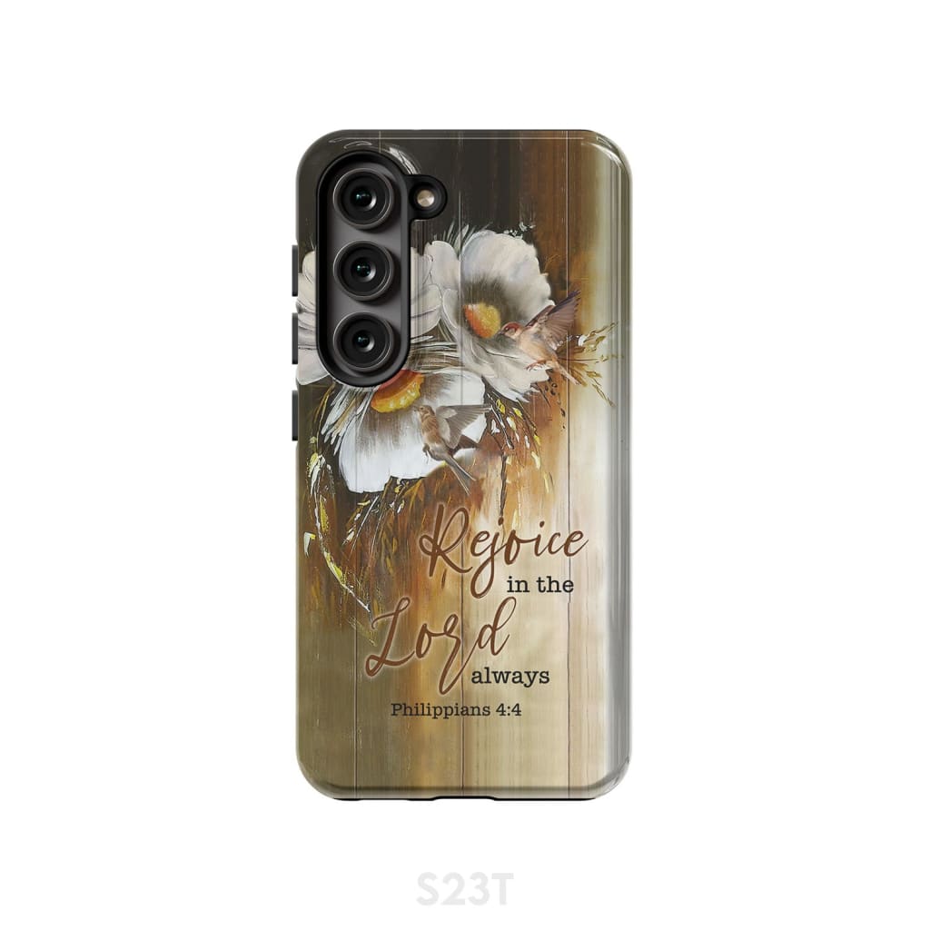 Rejoice In The Lord Always Philippians 44 Bible Verse Phone Case - Inspirational Bible Scripture iPhone Cases