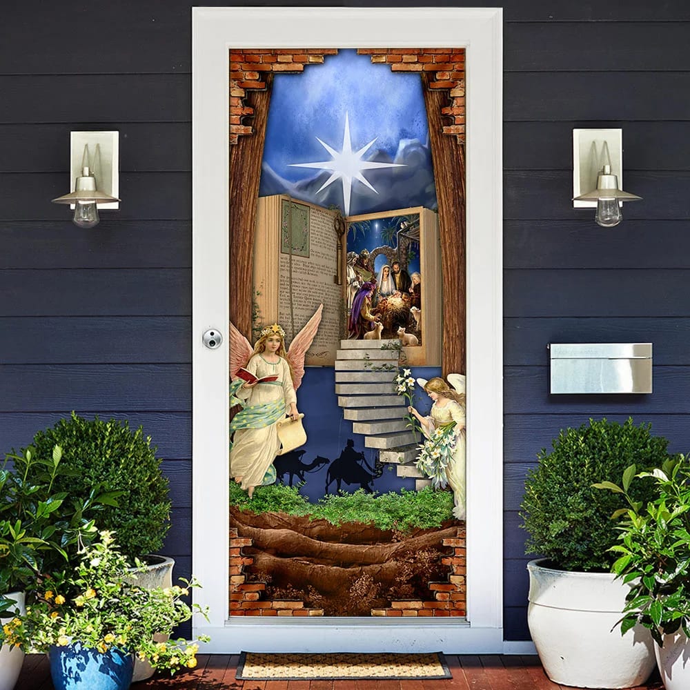 Religious Bible Door Stairs Door Cover - Religious Door Decorations - Christian Home Decor