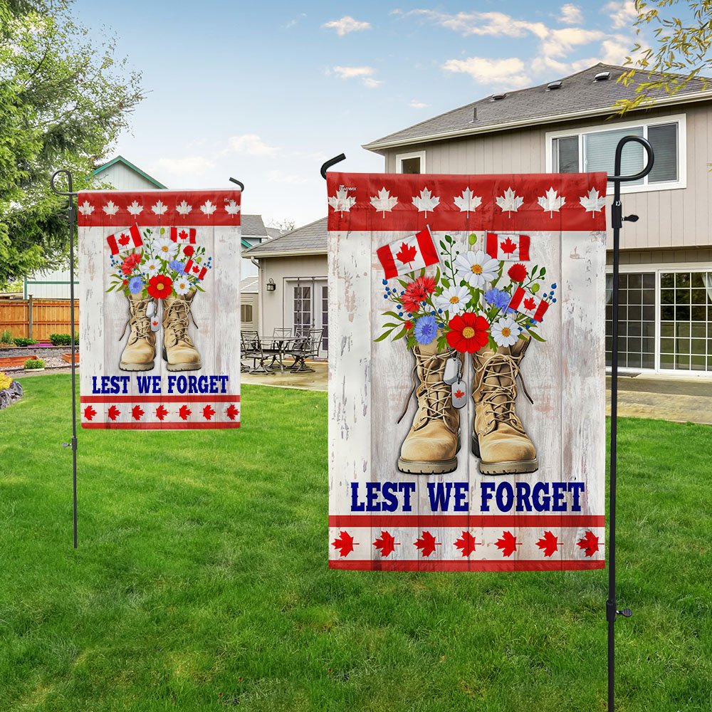 Remembrance Day Canadian Veterans Lest We Forget Flag - Outdoor House Flags - Decorative Flags