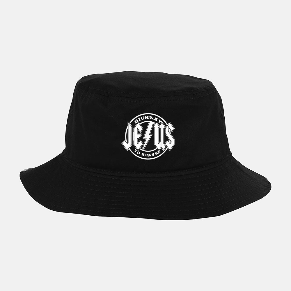 Retro Jesus Highway To Heaven Pray Catholic Faith Based Men Bucket Hat