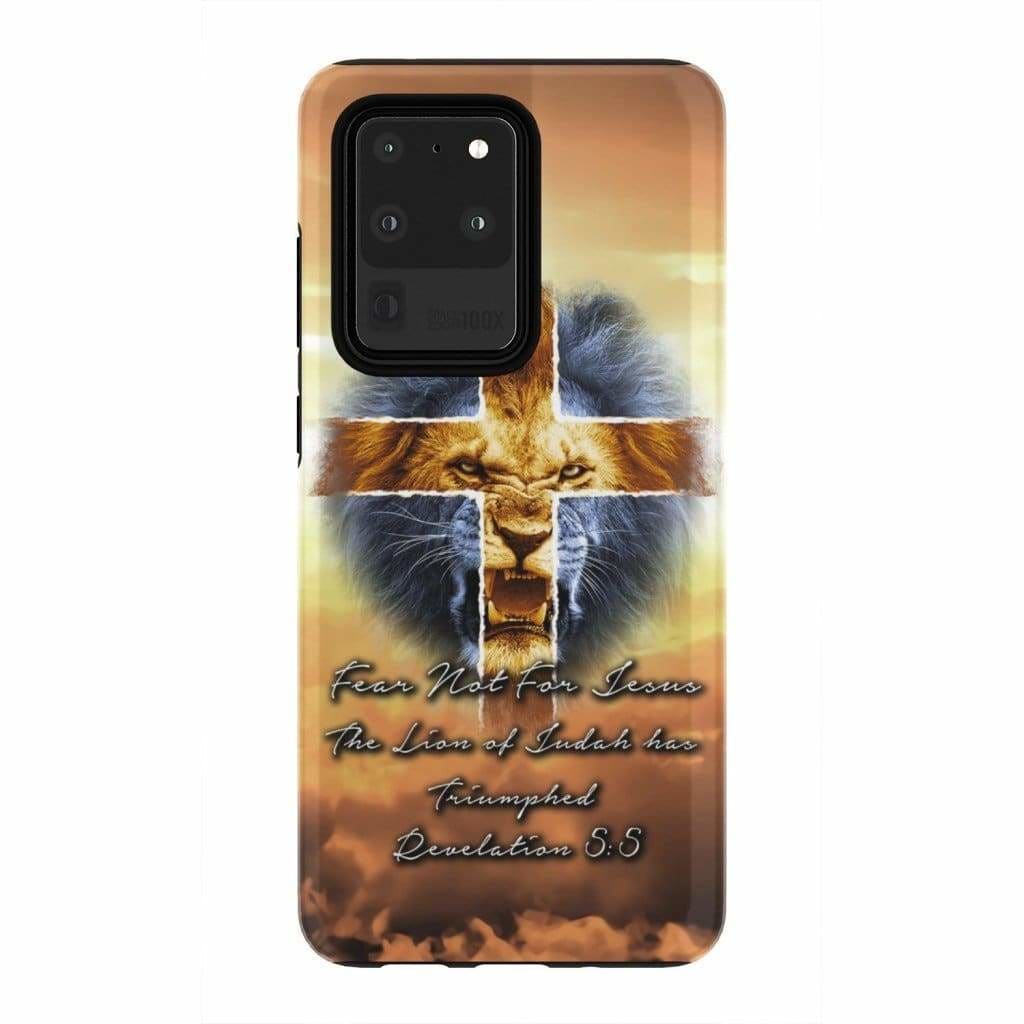 Revelation 55 Fear Not For Jesus The Lion Of Judah Has Triumphed Phone Case - Inspirational Bible Scripture iPhone Cases