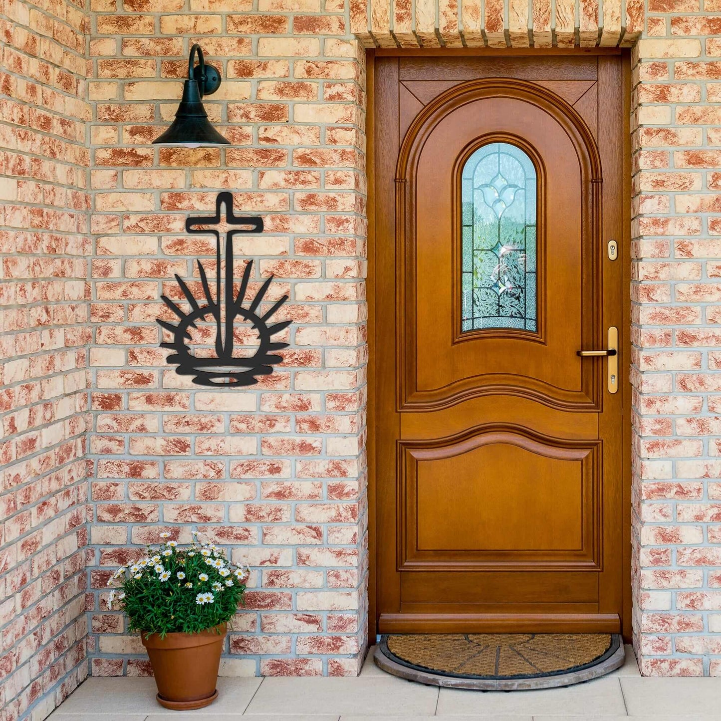 Risen Cross Metal Sign - Christian Metal Wall Art - Religious Metal Wall Decor