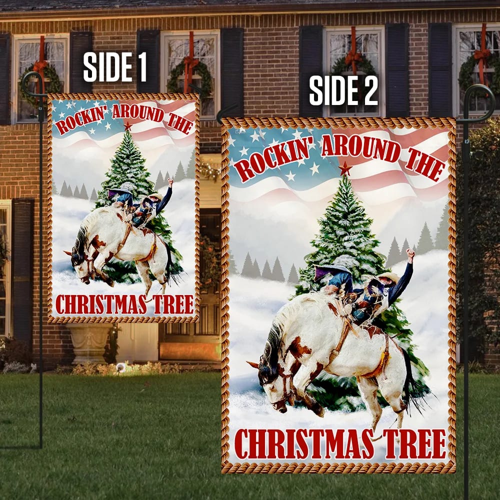 Rockin' Around The Christmas Tree Flag - Christmas Garden Flag - Christmas House Flag - Christmas Outdoor Decoration