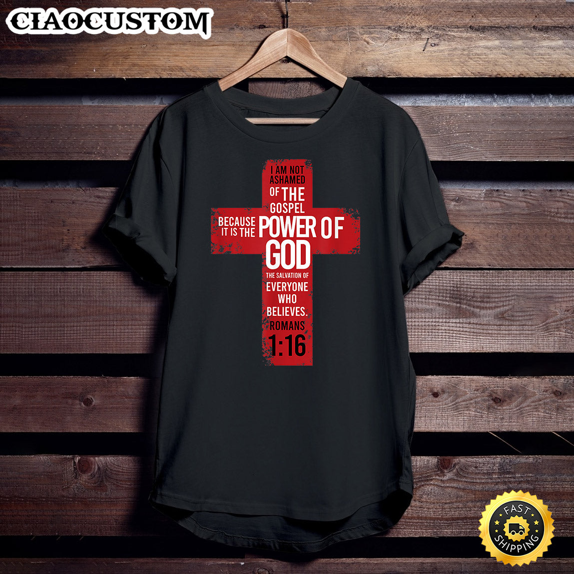 Romans 1 16 Bible Verse Religion Jesus Cross Christian Gift Unisex T Shirt - Men Women T-Shirts