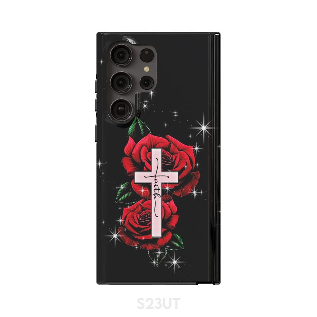Rose Faith Cross Christian Phone Case - Scripture Phone Cases - Iphone Cases Christian