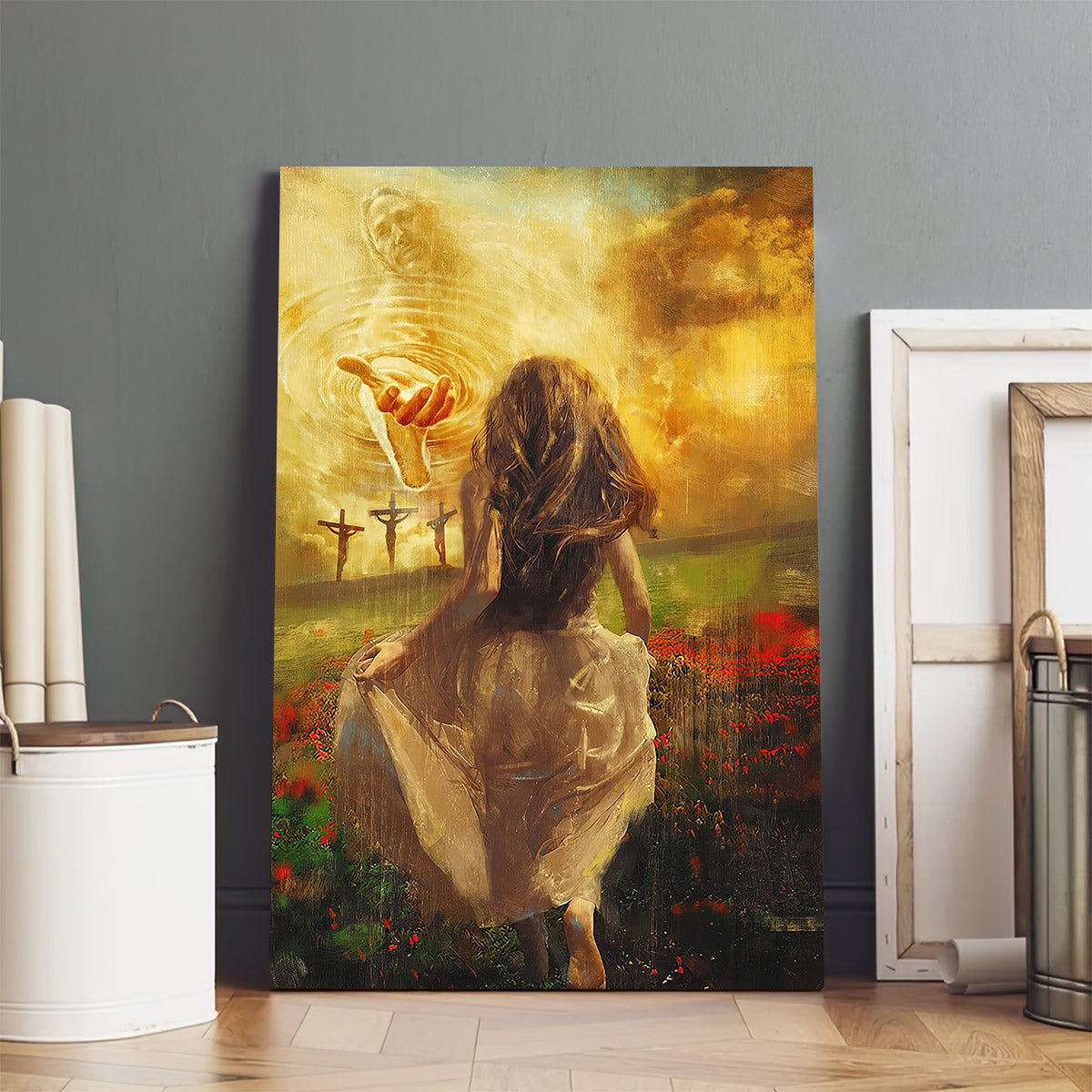 Running Toward Jesus Canvas Wall Art - Jesus Canvas Art - Christian Wall Canvas